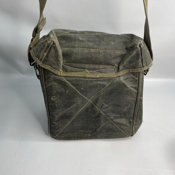 Vintage Military Control Group An/gra-6 Green Canvas Radio Bag - Picture 4 of 10